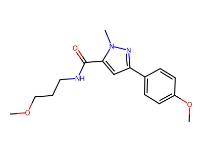 3-(4-methoxyphenyl)-N-(3-methoxypropyl)-1-methyl-1H-pyrazole-5-carboxamide structure