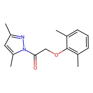 1-[(2,6-dimethylphenoxy)acetyl]-3,5-dimethyl-1H-pyrazole structure