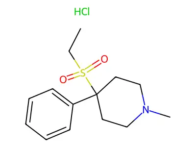 Piperidine, 4-(ethylsulfonyl)-1-methyl-4-phenyl-, hydrochloride structure