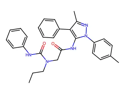N-[3-METHYL-1-(4-METHYLPHENYL)-4-PHENYL-1H-PYRAZOL-5-YL]-2-[(PHENYLCARBAMOYL)(PROPYL)AMINO]ACETAMIDE structure