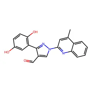3-(2,5-Dihydroxyphenyl)-1-(4-methyl-2-quinolinyl)-1H-pyrazole-4-carboxaldehyde structure