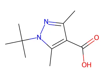 1-tert-butyl-3,5-dimethyl-1H-pyrazole-4-carboxylic acid structure