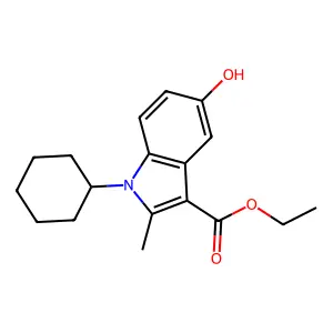 Ethyl 1-cyclohexyl-5-hydroxy-2-methyl-1H-indole-3-carboxylate structure