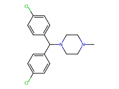 1-(Bis(4-chlorophenyl)methyl)-4-methylpiperazine structure