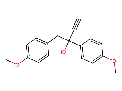 1,2-Bis(4-methoxyphenyl)-3-butyn-2-OL structure