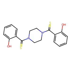 (2-Hydroxy-phenyl)-[4-(2-hydroxy-thiobenzoyl)-piperazin-1-yl]-methanethione structure