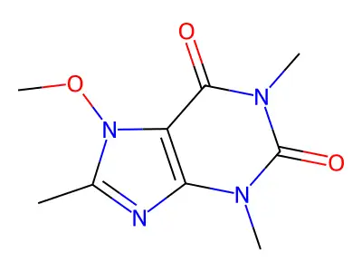 Xanthine, 7-methoxy-1,3,8-trimethyl- structure