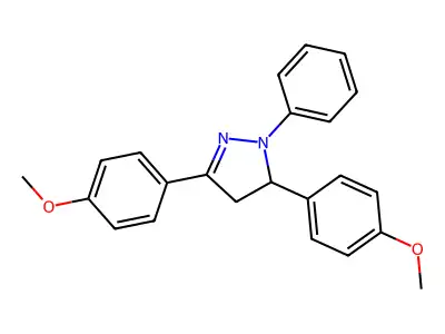 1H-Pyrazole, 4,5-dihydro-3,5-bis(4-methoxyphenyl)-1-phenyl- structure
