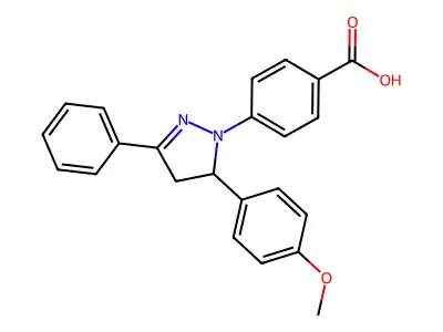 4-(5-(4-Methoxy-phenyl)-3-phenyl-4,5-dihydro-pyrazol-1-YL)-benzoic acid structure