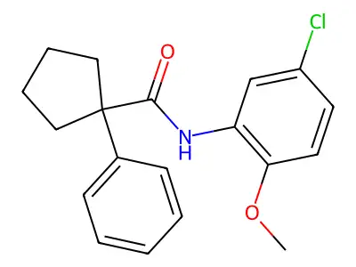 N-(5-chloro-2-methoxyphenyl)-1-phenylcyclopentane-1-carboxamide structure