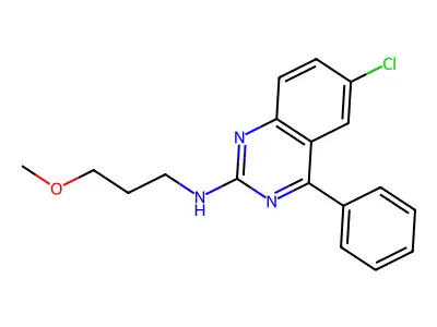6-chloro-N-(3-methoxypropyl)-4-phenylquinazolin-2-amine structure