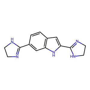 1H-Indole, 2,6-bis(4,5-dihydro-1H-imidazol-2-yl)- structure