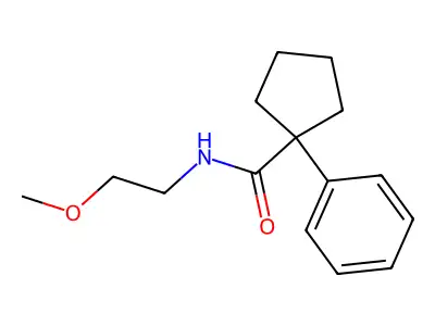 N-(2-methoxyethyl)-1-phenylcyclopentane-1-carboxamide structure