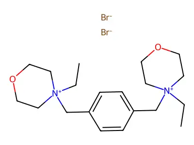 Morpholinium, 4,4'-(p-phenylenedimethylene)bis(4-ethyl-, dibromide structure