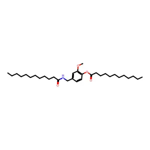 Lauric acid, (4-lauramidomethyl-2-methoxy-1-phenyl)ester structure