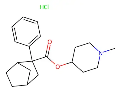 N-Methyl-4-piperidyl-2-phenyl-2-norbornanecarboxylate hydrochloride structure