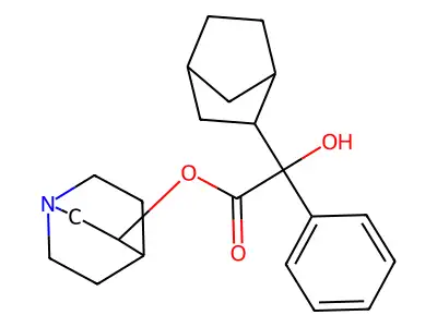 2-Norbornaneglycolic acid, alpha-phenyl-, 3-quinuclidinyl ester structure