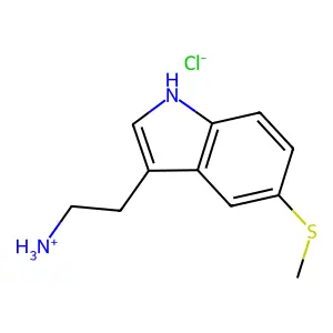 1H-Indole-3-ethanamine, 5-(methylthio)-, hydrochloride (1:1) structure