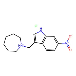 Indole, 3-(1H-azepinylmethyl)-6-nitro-, hydrochloride structure