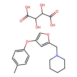 Furan, 2-(1-piperidinomethyl)-4-(p-methylphenoxy)-, tartrate structure