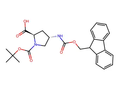 N-Boc-trans-4-N-Fmoc-amino-L-proline structure
