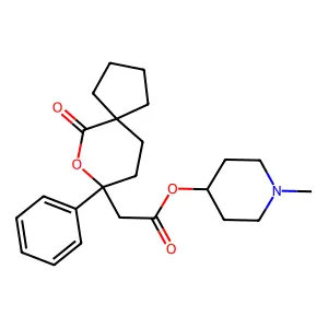 2-Oxaspiro(4.5)decane-3-acetic acid, 1-oxo-3-phenyl-, 1-methyl-4-piperidyl ester structure