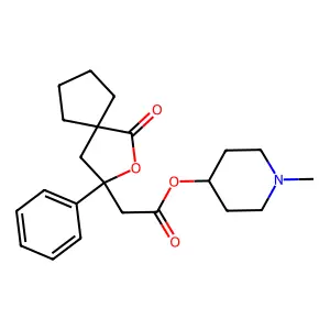 2-Oxaspiro(4.4)nonane-3-acetic acid, 1-oxo-1-phenyl-, 1-methyl-4-piperidyl ester structure