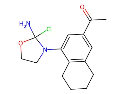 Oxazolidine, 3-acetyl-2-chloro-2-(5,6,7,8-tetrahydro-1-naphthylamino)- structure