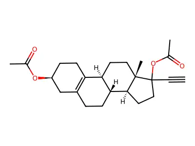 19-Norpregn-5(10)-en-20-yne-3,17-diyl diacetate structure