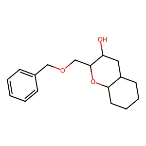 2H-1-Benzopyran-3-ol, octahydro-2-((phenylmethoxy)methyl)-,      (2alpha,3beta,4aalpha,8abeta)- structure