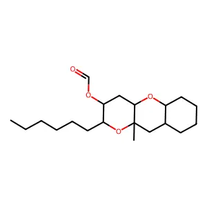 2-Hexyl-10a-methyldodecahydropyrano[3,2-b][1]benzopyran-3-yl formate structure
