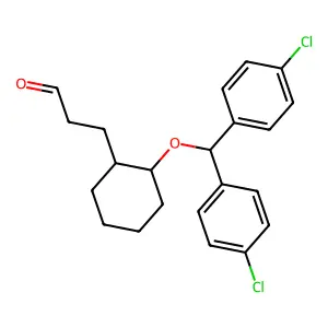 Cyclohexanepropanol, 2-(bis(4-chlorophenyl)methoxy)-, trans- structure
