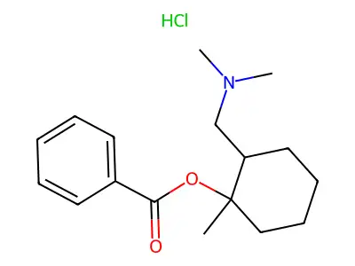 Cyclohexanol, 2-((dimethylamino)methyl)-1-methyl-, benzoate, hydrochloride structure