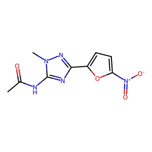 Acetamide, N-(1-methyl-3-(5-nitro-2-furyl)-s-triazol-5-yl)- structure