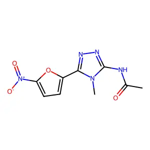 Acetamide, N-(4-methyl-5-(5-nitro-2-furyl)-s-triazol-3-yl)- structure