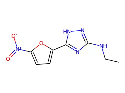 s-Triazole, 5-ethylamino-3-(5-nitro-2-furyl)- structure
