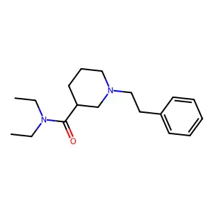N,N-二乙基-1-苯乙基哌啶-3-甲酰胺 structure