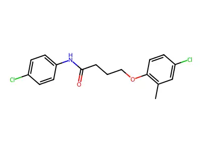 4-(4-chloro-2-methylphenoxy)-N-(4-chlorophenyl)butanamide structure