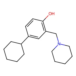 o-Cresol, 4-cyclohexyl-alpha-piperidino- structure