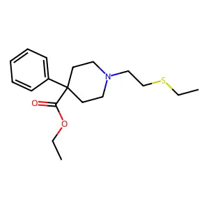 Isonipecotic acid, 1-(2-(ethylthio)ethyl)-4-phenyl-, ethyl ester structure
