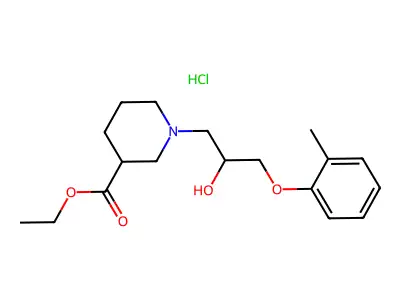 Ethyl 1-[2-hydroxy-3-(2-methylphenoxy)propyl]piperidine-3-carboxylate Hydrochloride structure