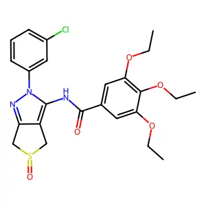 N-(2-(3-chlorophenyl)-5-oxido-4,6-dihydro-2H-thieno[3,4-c]pyrazol-3-yl)-3,4,5-triethoxybenzamide structure