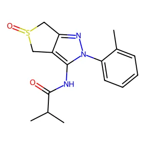 N-(5-oxido-2-(o-tolyl)-4,6-dihydro-2H-thieno[3,4-c]pyrazol-3-yl)isobutyramide structure