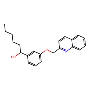 alpha-Pentyl-3-(2-quinolinylmethoxy)benzenemethanol structure