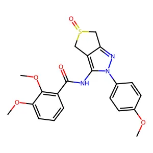 2,3-dimethoxy-N-[2-(4-methoxyphenyl)-5-oxo-4,6-dihydrothieno[3,4-c]pyrazol-3-yl]benzamide structure