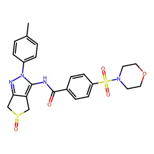 4-(morpholinosulfonyl)-N-(5-oxido-2-(p-tolyl)-4,6-dihydro-2H-thieno[3,4-c]pyrazol-3-yl)benzamide structure