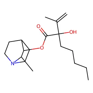 Heptanoic acid, 2-hydroxy-2-isopropentyl-, 2-methyl-3-quinuclidinyl ester structure