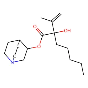 Heptanoic acid, 2-hydroxy-2-isopropentyl-, 3-quinuclidinyl ester structure