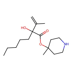 4-Methylpiperidin-4-yl 2-hydroxy-2-(prop-1-en-2-yl)heptanoate structure