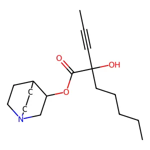 Heptanoic acid, 2-hydroxy-2-(1-propynyl)-, 3-quinuclidinyl ester structure